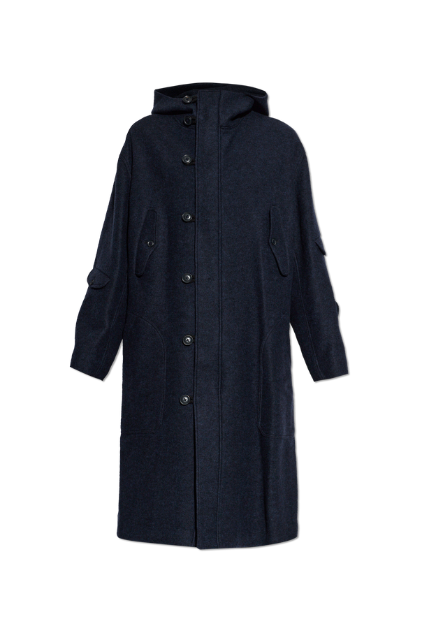 Yohji Yamamoto Wool coat with hood | Men's | Vitkac